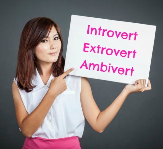 ambivert sales woman holding sign