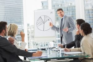 Business people in office at presentation