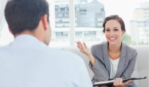 sales manager interviewing a sales candidate