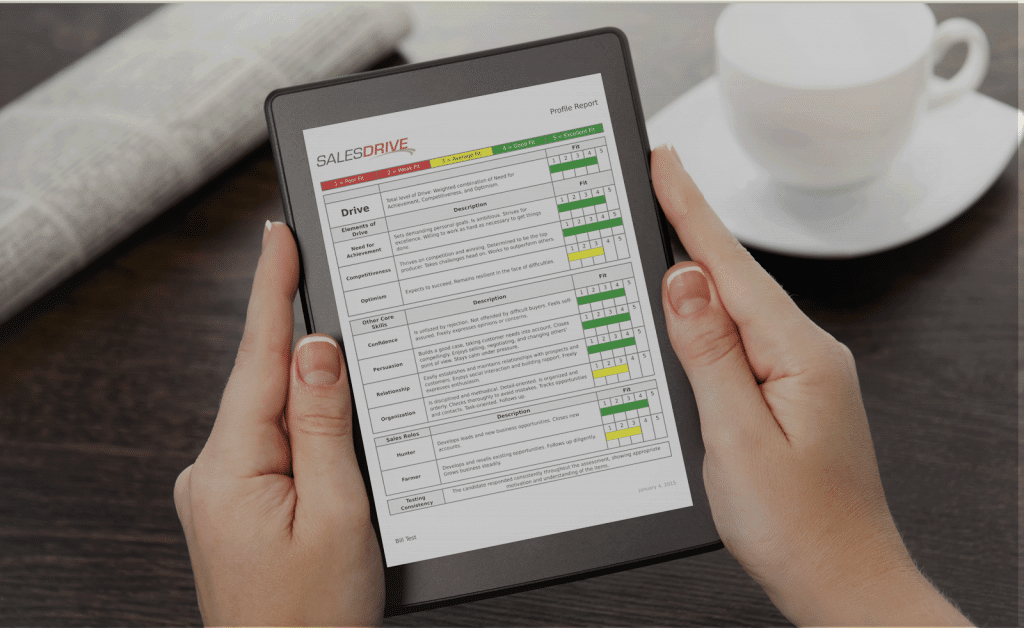 Image of the sales assessment test for the sales consultant services page