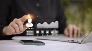 Sales skills assessment test dashboard measuring candidate performance.