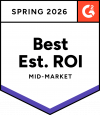 G2 badge for best estimated ROI for talent assessments in the mid-market segment
